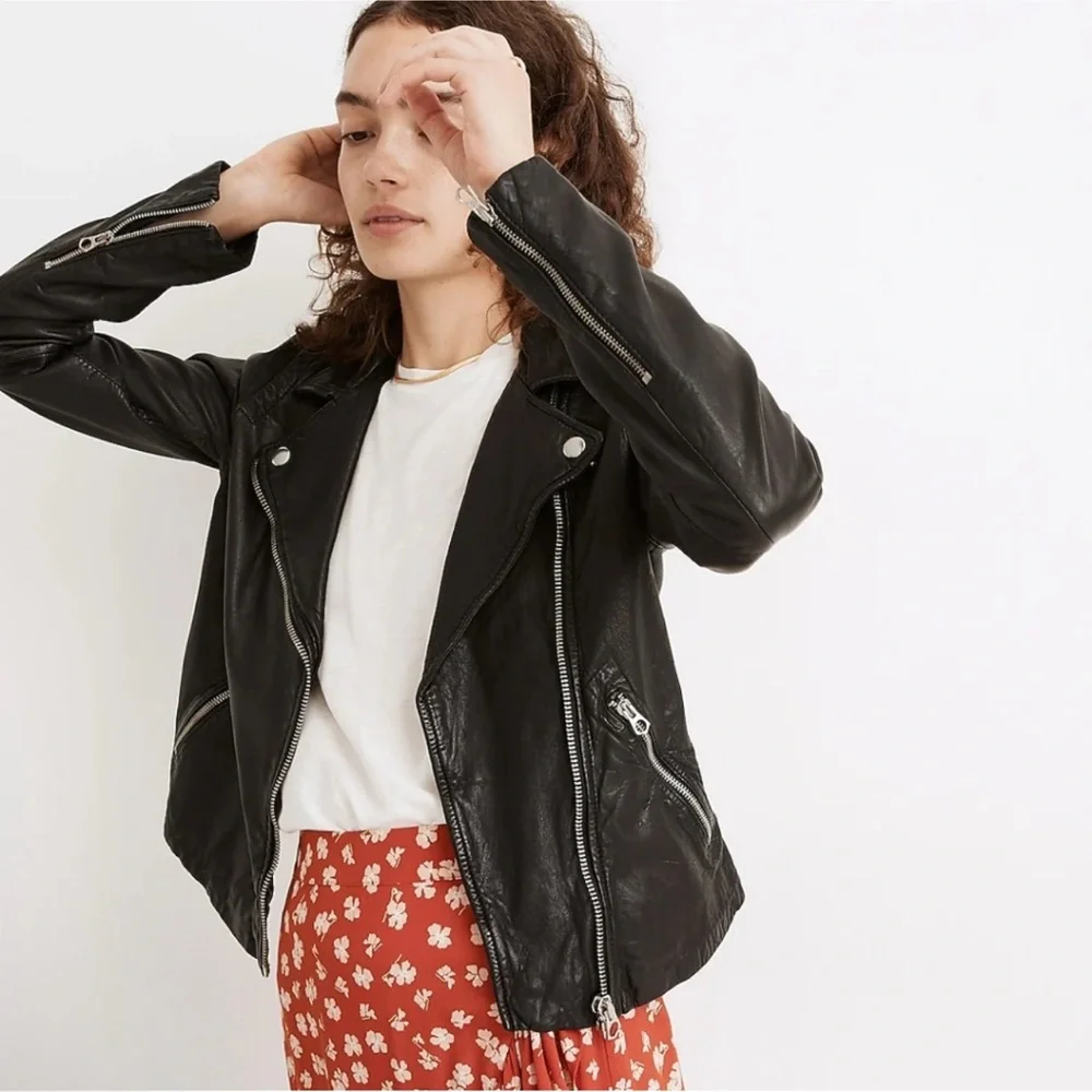 (SOLD) Madewell The Washed Leather Motorcycle Jacket - Picture 3 of 12